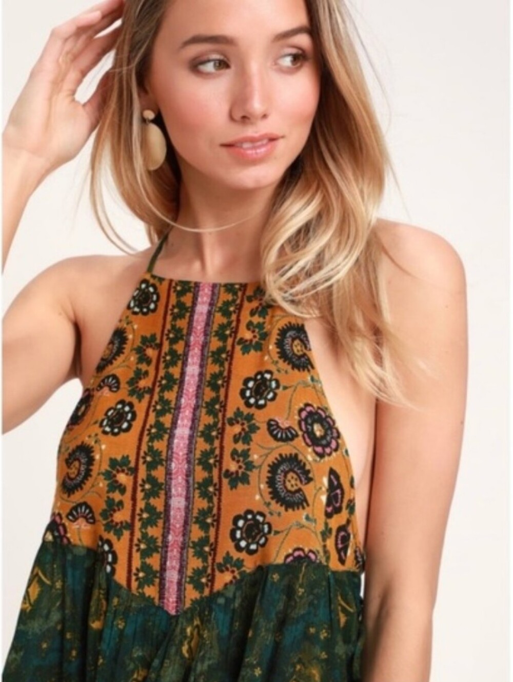 Boho Halter Floral Sundress Casablanca
